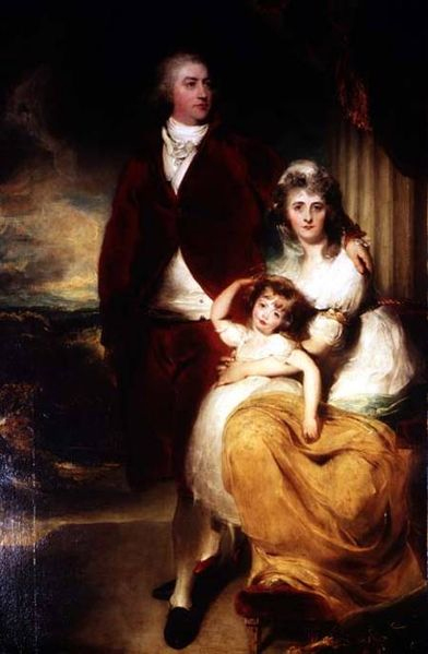 Portrait of Henry Cecil, 1st Marquess of Exeter (1754-1804) with his wife Sarah, and their daughter, Lady Sophia Cecil